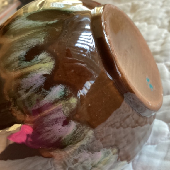 VINTAGE DRIP GLAZED POTTERY PITCHER/GOURD - Picture 7 of 11